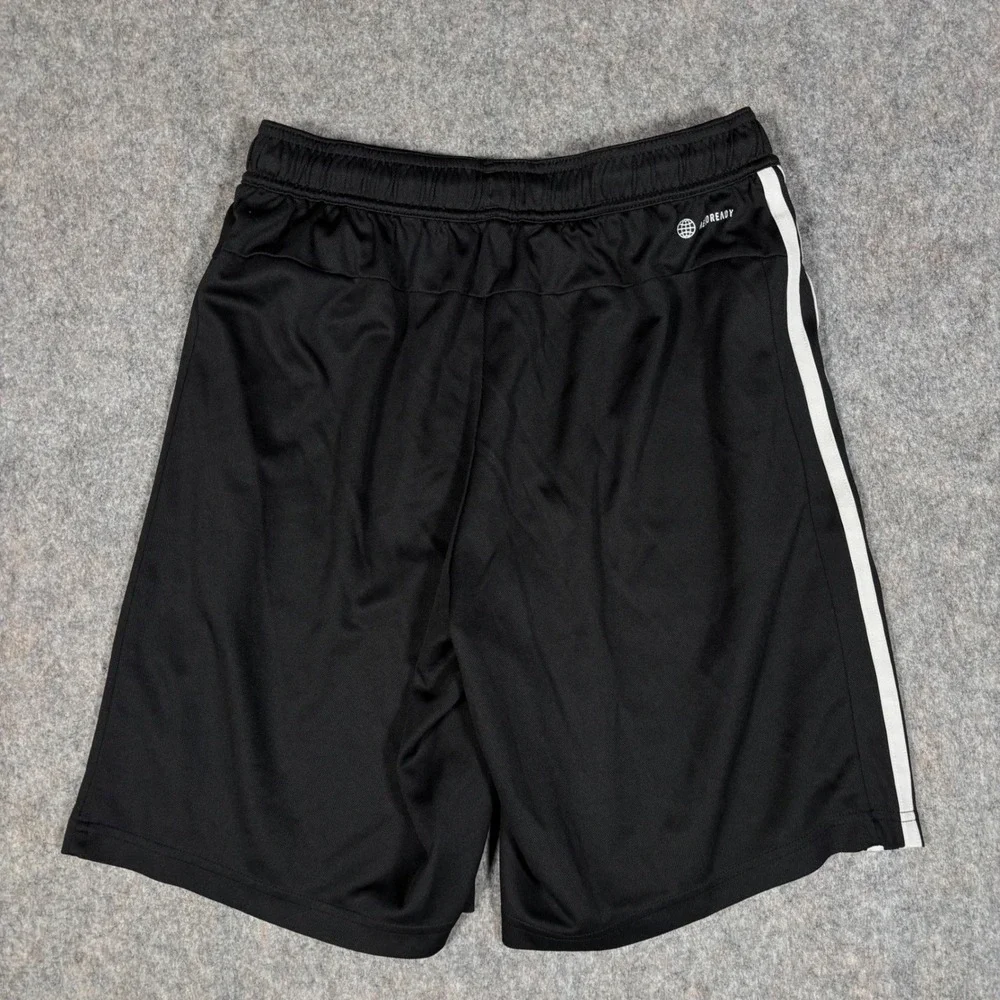 Adidas Aeroready Shorts Mens M Black‎ Gym Training 3-Stripe Zipper Pockets B8243